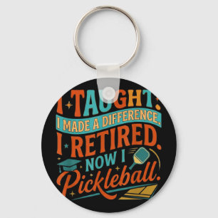 Unny retired educator pickleball player  key ring