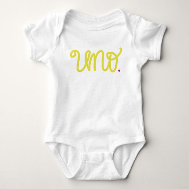 Uno First birthday onsie Baby Bodysuit (Front)