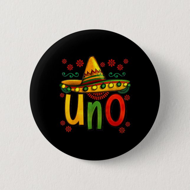 Uno My First Mexican Birthday Cinco De Mayo 1st Bi 6 Cm Round Badge (Front)