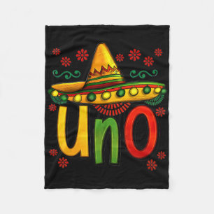 Uno My First Mexican Birthday Cinco De Mayo 1st Bi Fleece Blanket