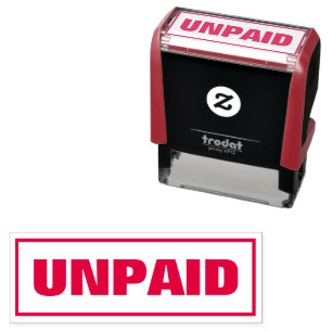 Unpaid Invoice red border official business office Self-inking Stamp