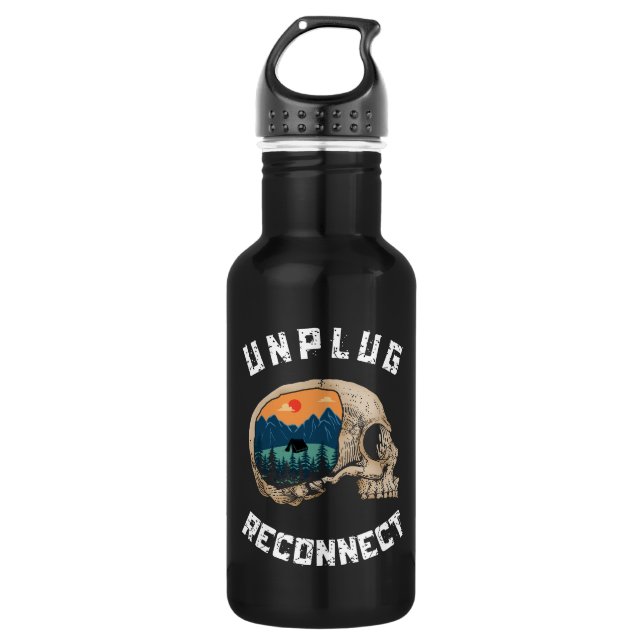Unplug And Reconnect Campers Life 532 Ml Water Bottle (Front)