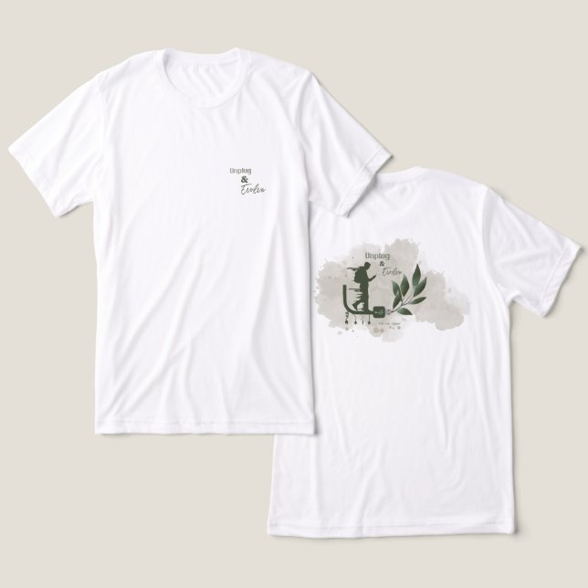 Unplug & Evolve | Minimalist Motivational T-Shirt Tri-Blend Shirt (Design Front & Back)