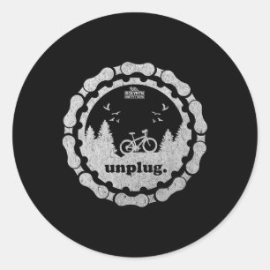 Unplug, Get Outside And Go Mountain Biking Bike Ch Classic Round Sticker