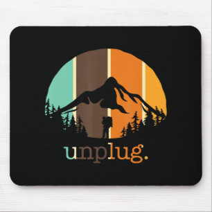 Unplug Hiking Lover Fun Outdoors Hiker Mountain Cl Mouse Mat