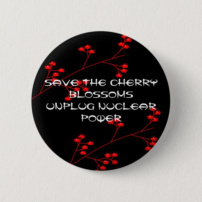 UNPLUG NUCLEAR POWER 6 CM ROUND BADGE (Front)