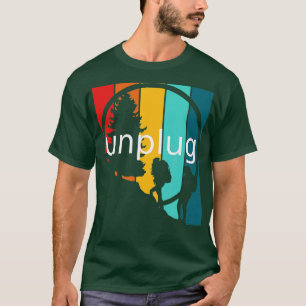 Unplug On The Trail Backpacking Hiking Retro T-Shirt