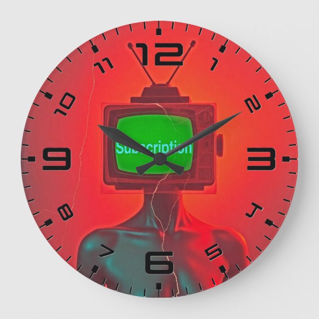 Unplug Time – Retro TV Head Clock (Front)