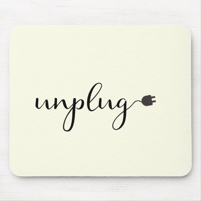 Unplug with Script Text and Plug Mouse Mat (Front)