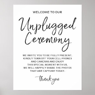 Unplugged Ceremony 16x20 Sign