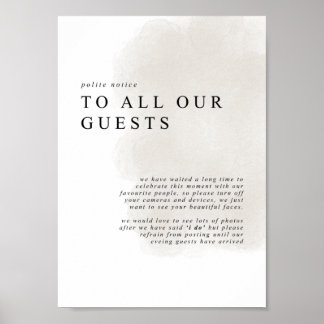 Unplugged ceremony, no phones sign