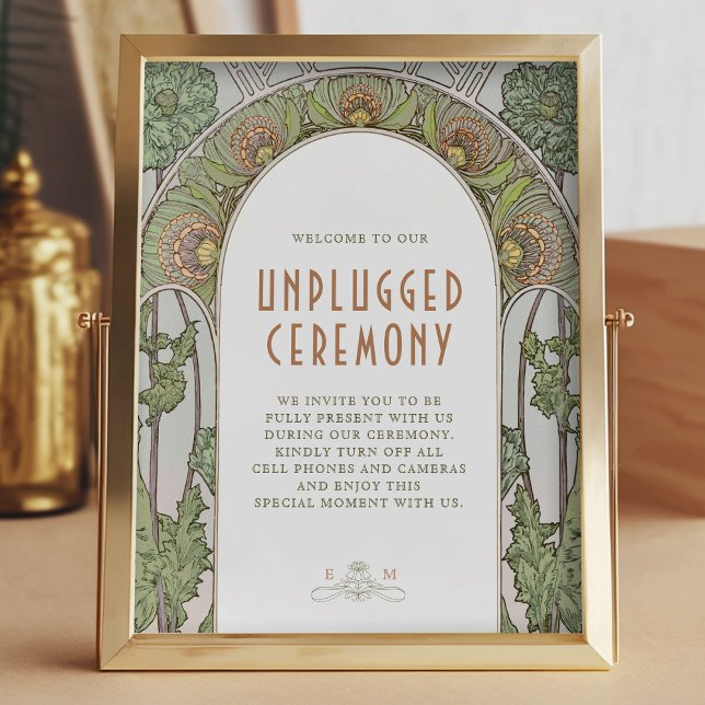 Unplugged Ceremony Sign Vintage Art Nouveau (Creator Uploaded)