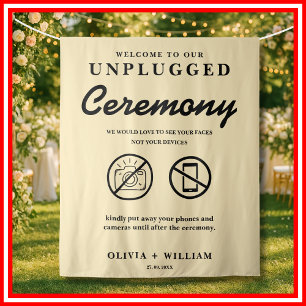 Unplugged Ceremony Wedding Butter Yellow Backdrop Tapestry