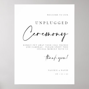 Unplugged Ceremony Wedding No Devices Poster Sign