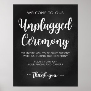 Unplugged Ceremony Wedding Sign Modern Calligraphy