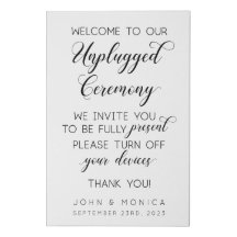 Unplugged Ceremony Wedding Welcome