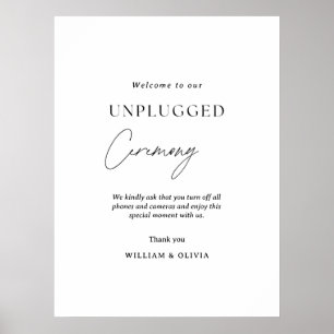 Unplugged Wedding Ceremony No Phones or Cameras Poster