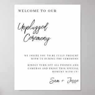 Unplugged Wedding Ceremony Sign