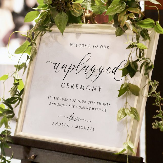 Unplugged Wedding Ceremony Sign Elegant Simple (Creator Uploaded)