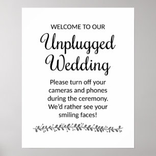 Unplugged Wedding Ceremony Sign - Rochester