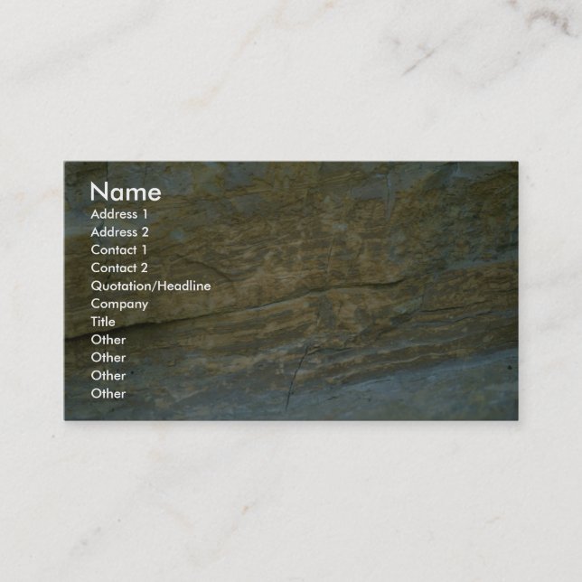 Unpolished granite stone business card (Front)