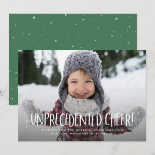 Unprecedented cheer fun Christmas photo green Holiday Card