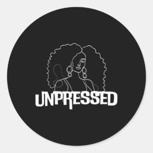 Unpressed Embrace The Natural Classic Round Sticker