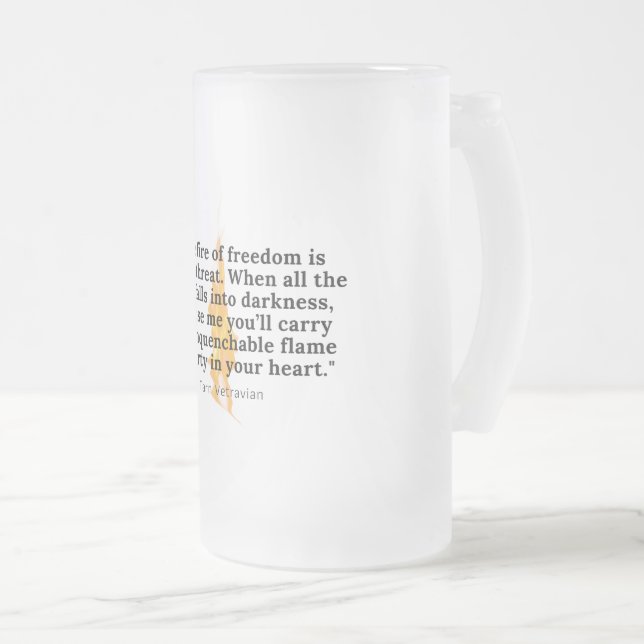 Unquenchable Flame - Frosted Glass Mug (Front Right)