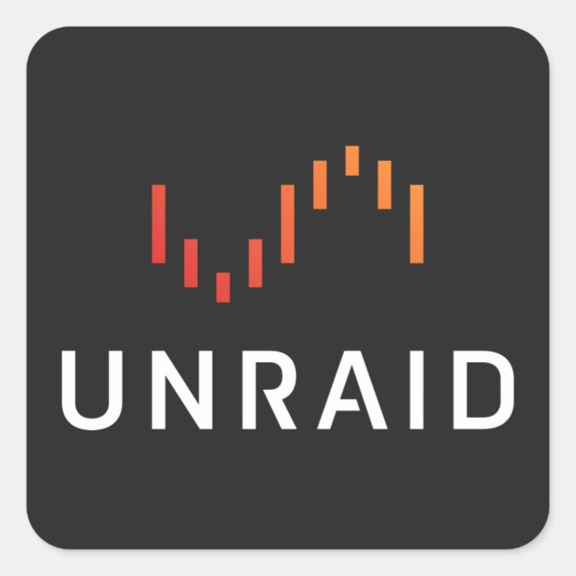 Unraid sticker- Black Square Sticker (Front)