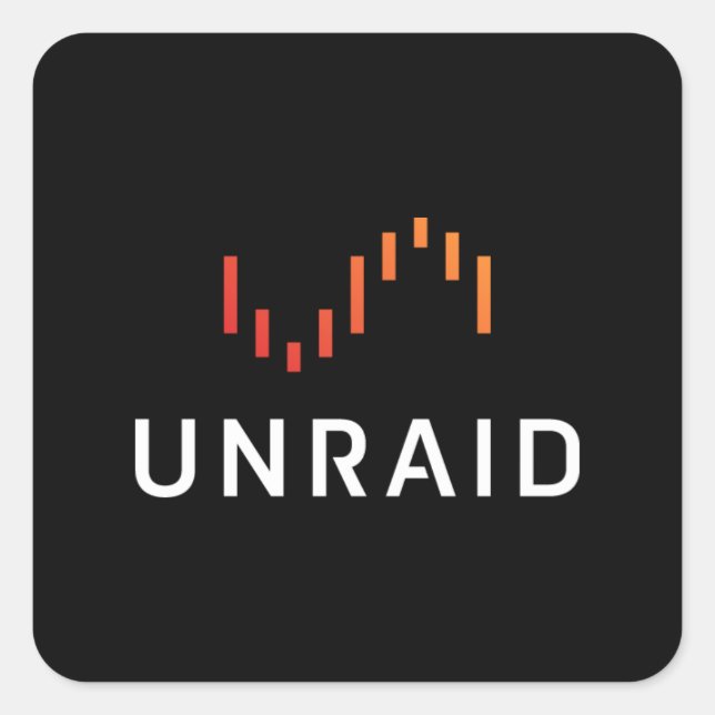 Unraid sticker- Black Square Sticker (Front)