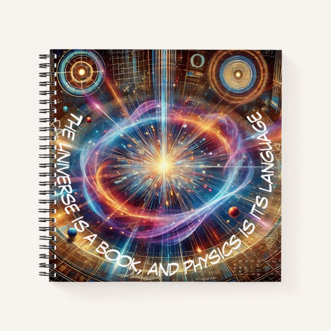 Unraveling the Cosmos: A Journey Through Physics Notebook (Front)