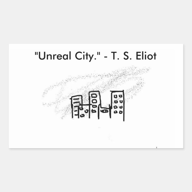 Unreal city rectangular sticker (Front)