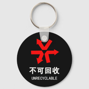 Unrecyclable ~ Chinese Language Hanzi Sign Key Ring