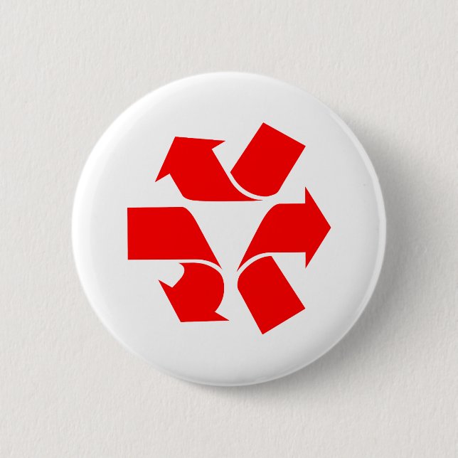 Unrecycle Symbol 6 Cm Round Badge (Front)