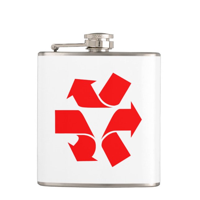 Unrecycle Symbol Hip Flask (Front)