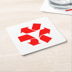 Unrecycle Symbol Square Paper Coaster
