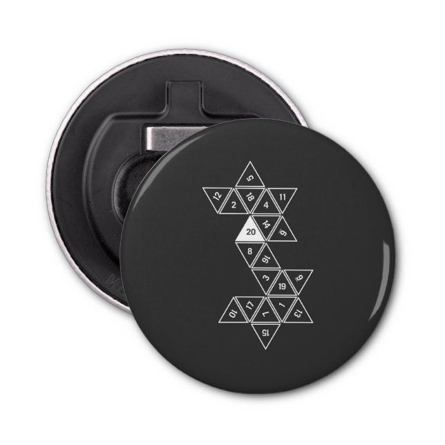 Unrolled D20 Bottle Opener (Front)