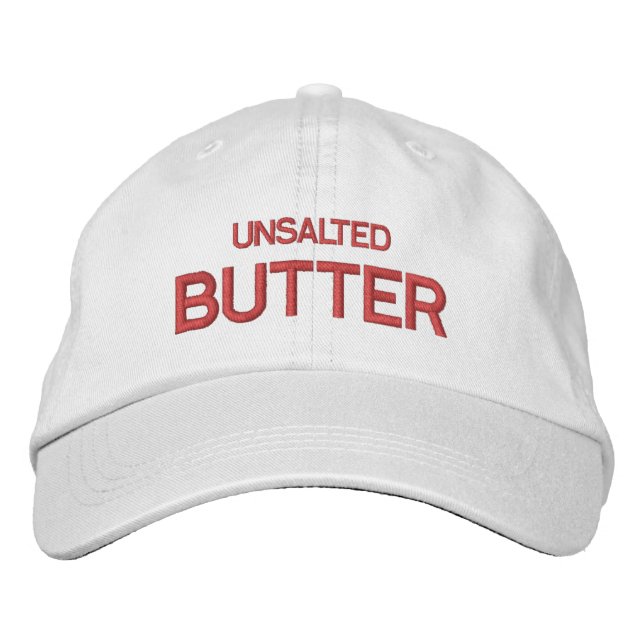 Unsalted Butter  Embroidered Hat (Front)