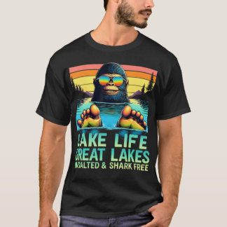 Unsalted Fishing Lake Life Bigfoot Drinking Great T-Shirt