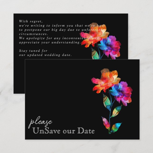 🌈 Unsave Our Date Petals & Pride Enclosure Card (Front/Back)