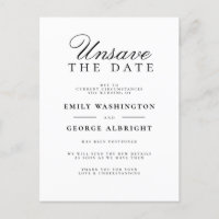 Unsave The Date Handwritten New Date Announcement