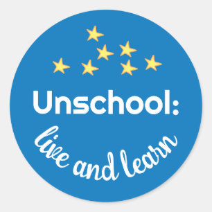 Unschool Live and Learn with Stars Stickers