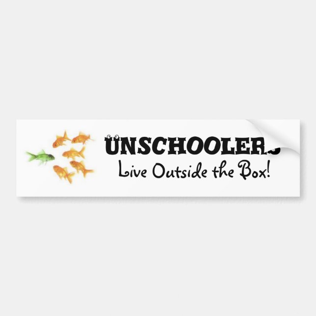 Unschoolers Living Outside the Box Bumper Sticker (Front)