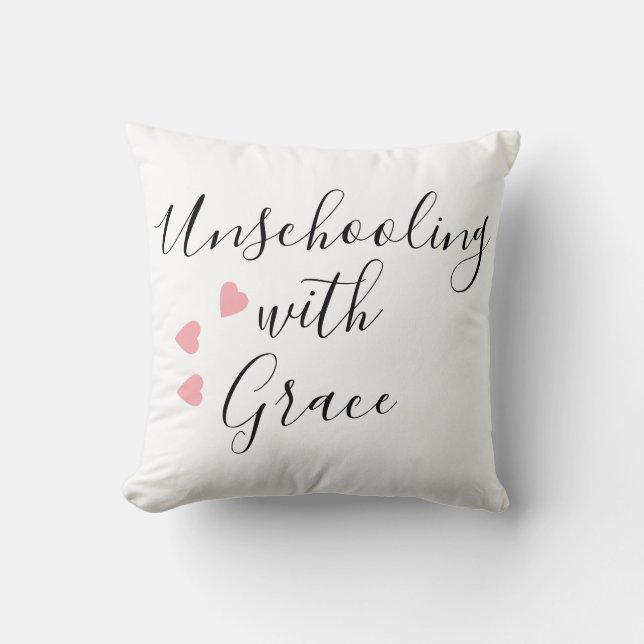 Unschooling Mum Grace Hearts Cushion (Front)