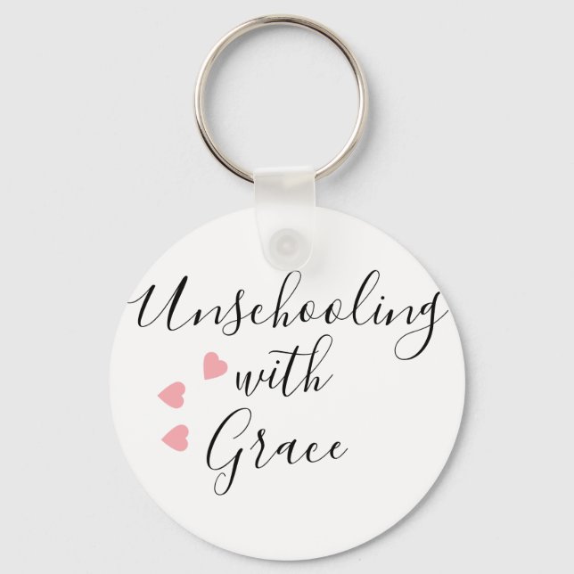 Unschooling Mum Grace Hearts Key Ring (Front)