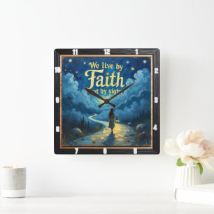Unseen Paths: Trusting In Faith Square Wall Clock