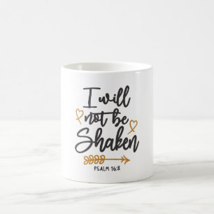 Unshakeable Faith - Psalm 16:8 Christian Design Coffee Mug