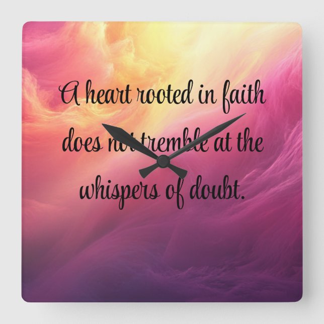 Unshakeable Faith Square Wall Clock (Front)