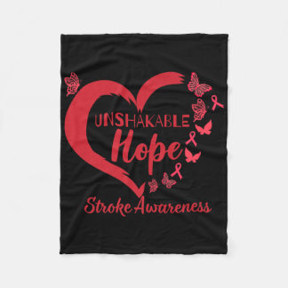Unshakeable Warrior Heart Stroke Awareness Month 2 Fleece Blanket