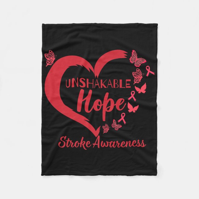 Unshakeable Warrior Heart Stroke Awareness Month 2 Fleece Blanket (Front)
